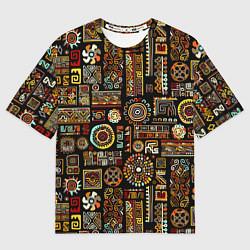 Футболка оверсайз мужская Африканский этнический орнамент, цвет: 3D-принт