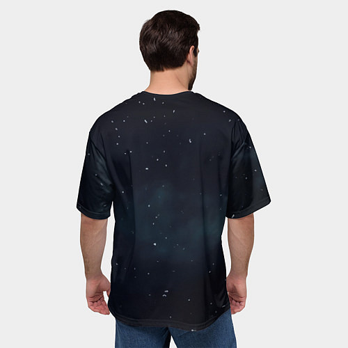 Мужская футболка оверсайз Рождественская ночь / 3D-принт – фото 4