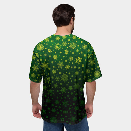 Мужская футболка оверсайз Пицца-ёлка / 3D-принт – фото 4