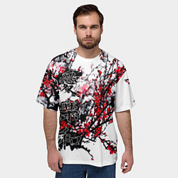 Футболка оверсайз мужская Японский стиль иероглифы, цвет: 3D-принт — фото 2