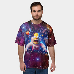 Футболка оверсайз мужская Homer Simpson in space - ai art, цвет: 3D-принт — фото 2
