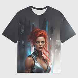 Мужская футболка оверсайз Рыжая валькирия