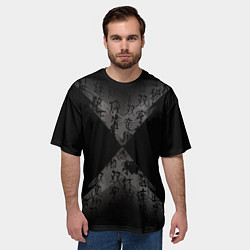 Футболка оверсайз мужская Японские иероглифы текстуры, цвет: 3D-принт — фото 2