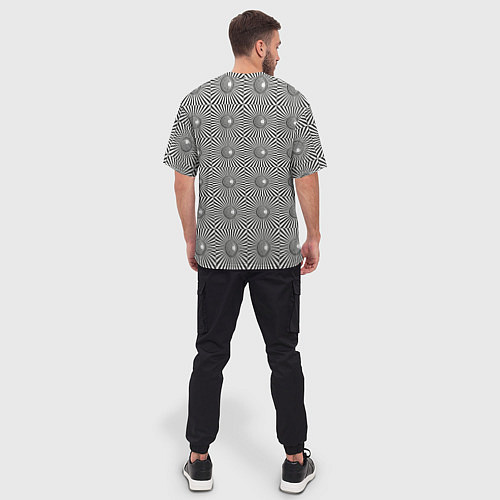 Мужская футболка оверсайз Линии в квадрате / 3D-принт – фото 4