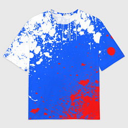 Футболка оверсайз мужская Флаг России - брызги, цвет: 3D-принт