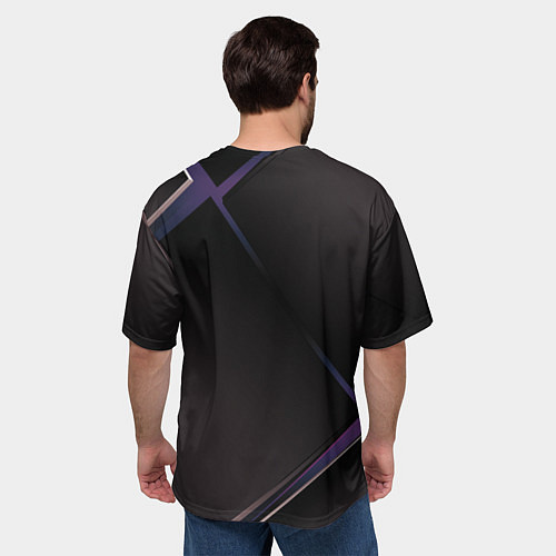 Мужская футболка оверсайз Лини в ромбе / 3D-принт – фото 4