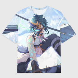 Футболка оверсайз мужская Genshin Impact Сяо Xiao Mask, цвет: 3D-принт