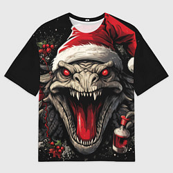 Мужская футболка оверсайз Злой новогодний дракон