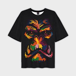 Мужская футболка оверсайз Морда гориллы поп-арт