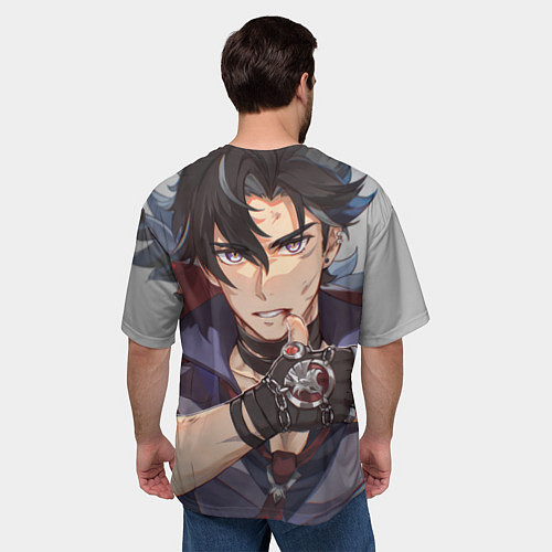Мужская футболка оверсайз Genshin Impact Ризли / 3D-принт – фото 4