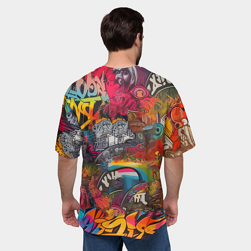 Мужская футболка оверсайз Дональд Трамп - граффити - нейросеть / 3D-принт – фото 4