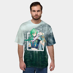 Футболка оверсайз мужская Бай Чжу на фоне природы, цвет: 3D-принт — фото 2