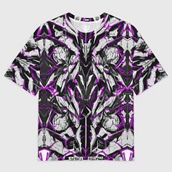 Футболка оверсайз мужская Фиолетовая кибернетическая броня, цвет: 3D-принт