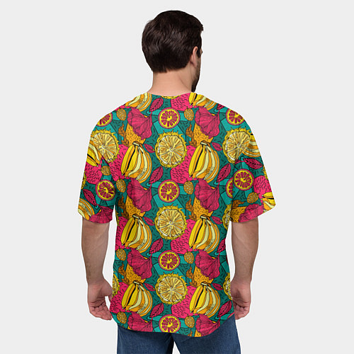 Мужская футболка оверсайз Банановые грозди / 3D-принт – фото 4