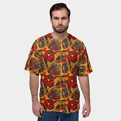 Футболка оверсайз мужская Цветочное разноцветье, цвет: 3D-принт — фото 2