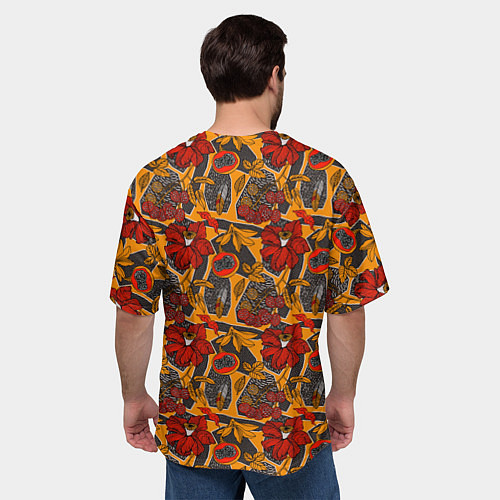 Мужская футболка оверсайз Цветочное разноцветье / 3D-принт – фото 4