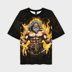 Мужская футболка оверсайз Древнегреческий бог молний и грома Зевс