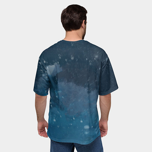 Мужская футболка оверсайз Летящий Санта / 3D-принт – фото 4