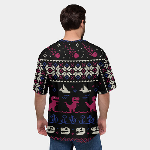 Мужская футболка оверсайз Доисторический свитер / 3D-принт – фото 4