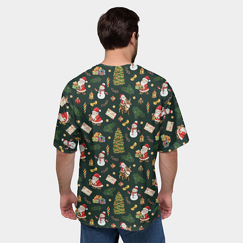 Мужская футболка оверсайз Новогодняя встреча / 3D-принт – фото 4