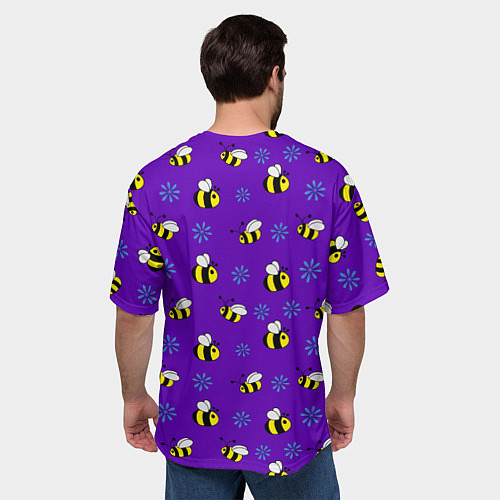 Мужская футболка оверсайз Bees / 3D-принт – фото 4