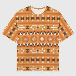 Футболка оверсайз мужская Brown tribal geometric, цвет: 3D-принт