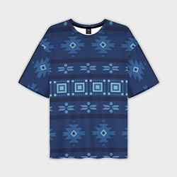 Футболка оверсайз мужская Blue tribal geometric, цвет: 3D-принт