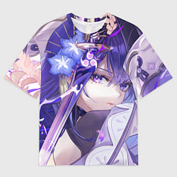 Футболка оверсайз мужская Genshin Impact Райден, цвет: 3D-принт