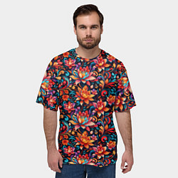 Футболка оверсайз мужская Красивый русский узор, цвет: 3D-принт — фото 2