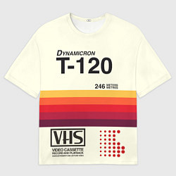 Футболка оверсайз мужская VHS ретро видеокассета, цвет: 3D-принт