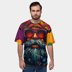 Футболка оверсайз мужская Хайповый дед Мороз, цвет: 3D-принт — фото 2