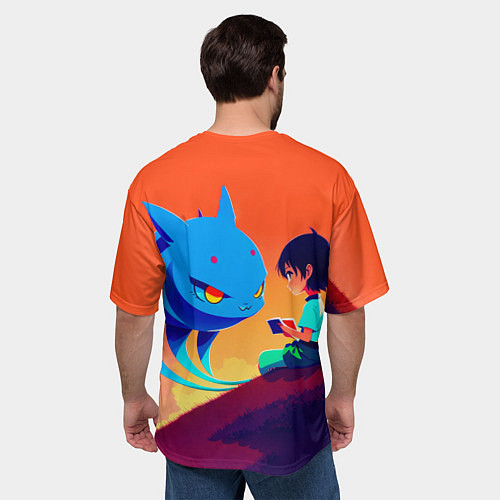 Мужская футболка оверсайз Анимэ девочка и ее друг / 3D-принт – фото 4