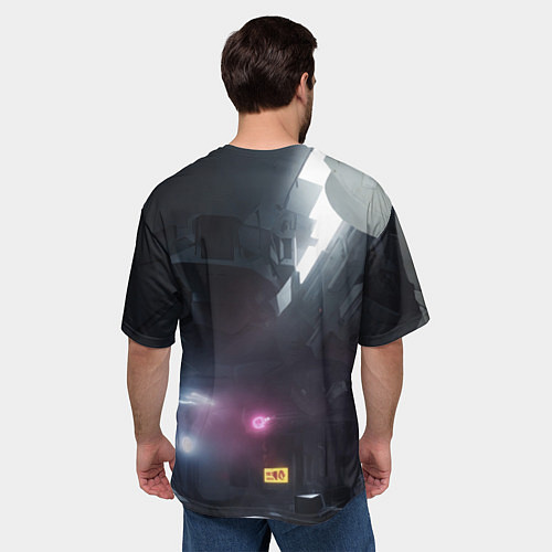Мужская футболка оверсайз Девушка в каюте космического корабля / 3D-принт – фото 4