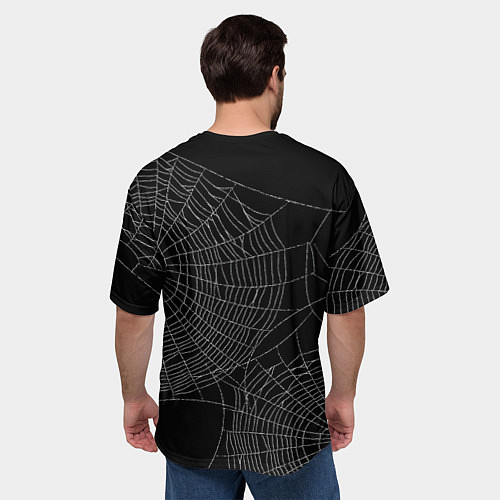 Мужская футболка оверсайз Spider паутина / 3D-принт – фото 4