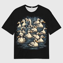 Футболка оверсайз мужская Утки в пруду, цвет: 3D-принт