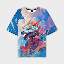 Мужская футболка оверсайз Небесный дракон