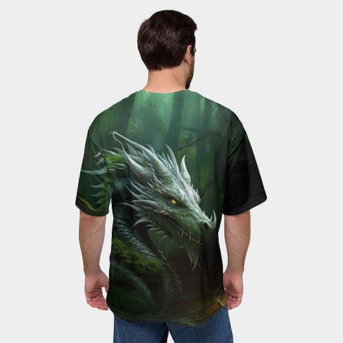 Мужская футболка оверсайз Зеленый дракон 2024 года / 3D-принт – фото 4