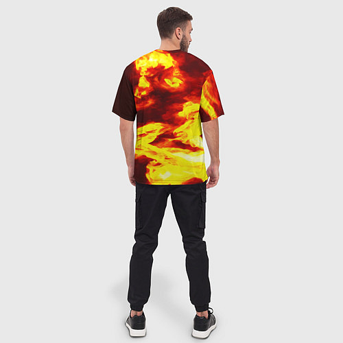 Мужская футболка оверсайз Огненное безумие / 3D-принт – фото 4