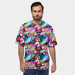 Футболка оверсайз мужская Цветочный листопад, цвет: 3D-принт — фото 2