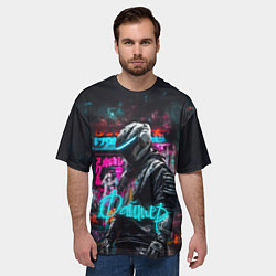 Футболка оверсайз мужская Кибернетический файтер, цвет: 3D-принт — фото 2