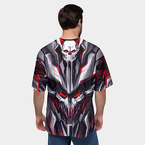 Мужская футболка оверсайз Адская кибер броня / 3D-принт – фото 4