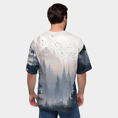 Мужская футболка оверсайз Anime forest / 3D-принт – фото 4