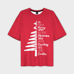 Мужская футболка оверсайз Christmas tree is happiness