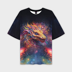 Мужская футболка оверсайз Космический дракон - символ года