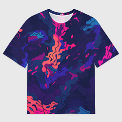 Футболка оверсайз мужская Яркая абстракция в стиле камуфляжа, цвет: 3D-принт