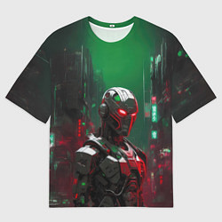 Мужская футболка оверсайз Титановый андроид