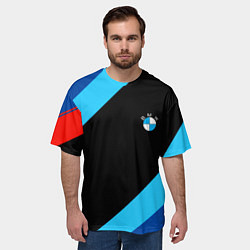 Футболка оверсайз мужская BMW line, цвет: 3D-принт — фото 2