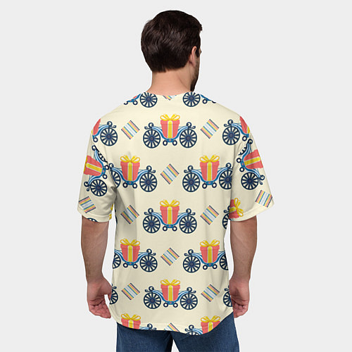 Мужская футболка оверсайз Подарок на карете и ромб / 3D-принт – фото 4