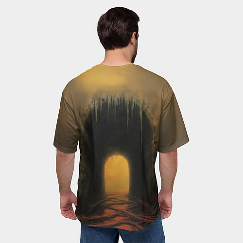 Мужская футболка оверсайз Мрачный проход / 3D-принт – фото 4