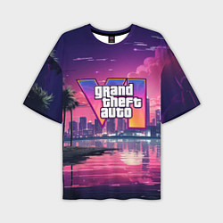 Мужская футболка оверсайз GTA 6 nigh city